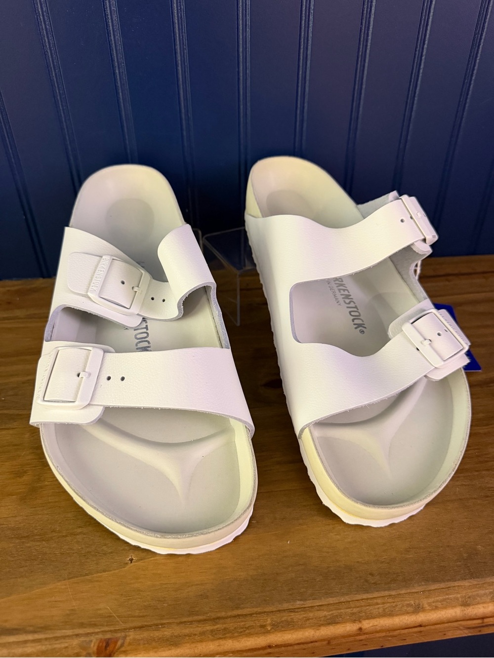 NWT Birkenstock Arizona BS White Leather Sandals Men’s 13 EU 46 Regular